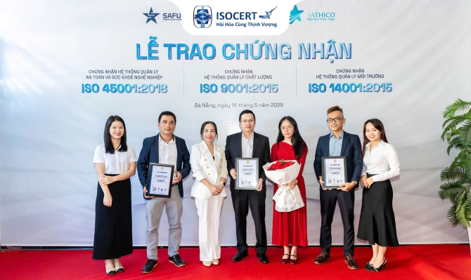 Cấp giấy chứng nhận ISO 9001, ISO 14001 và ISO 45001 cho công ty Ngôi Sao Long Nguyễn (SACO GROUP)